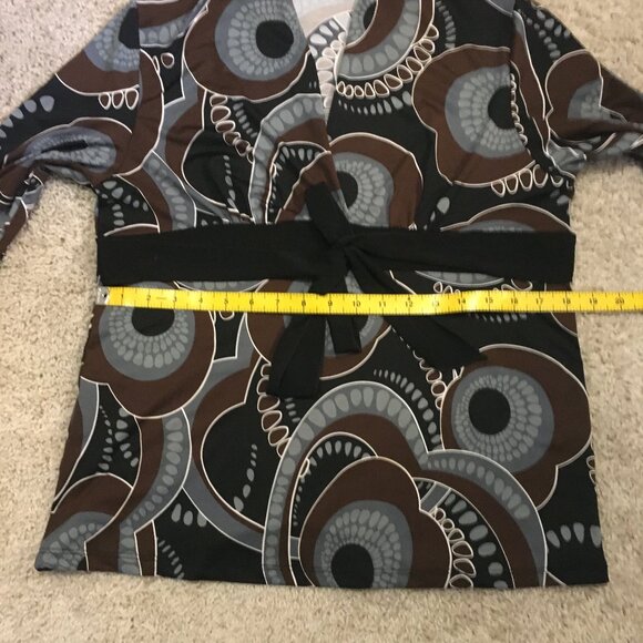 Y2K Carol Rose Retro 70s Groovy Tie Up Wrap Top Made in USA - Picture 13 of 16